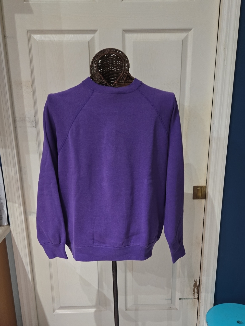 Tultex Solid Purple Crewneck Sweater-Size L